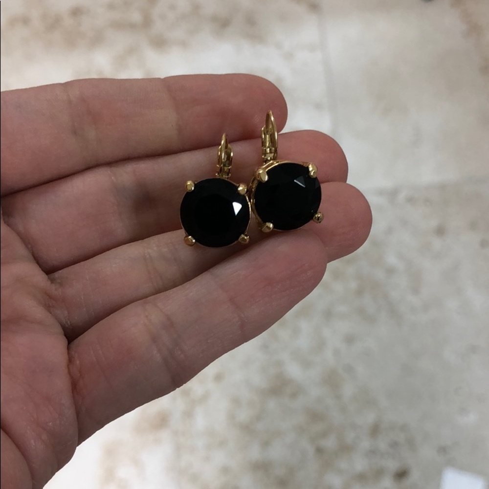 Kate Spade Round Black Drop Earrings